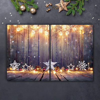 Snijplank van glas Stars Christmas Lights Decorations