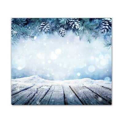 Snijplank van glas Winter Snow Christmas Tree