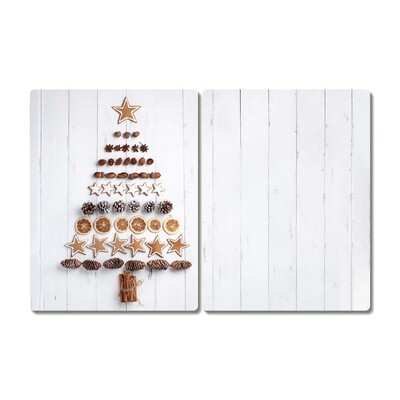 Fornuis afdekplaat Gingerbread kerstboom ornamenten