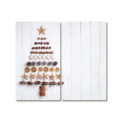Fornuis afdekplaat Gingerbread kerstboom ornamenten