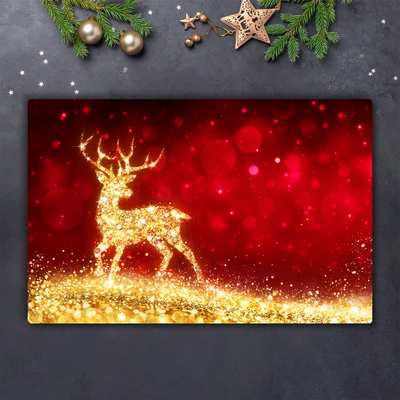Fornuis afdekplaat Golden Reindeer Christmas Decoration