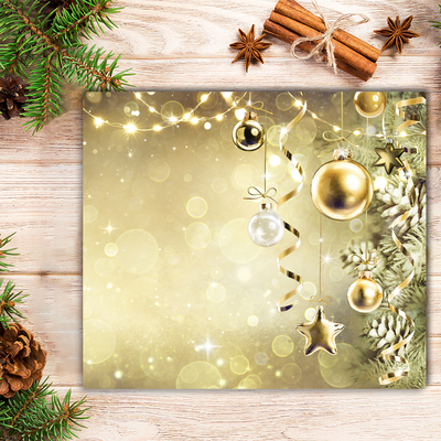 Snijplanken glas Gold Christmas Holiday Decoraties