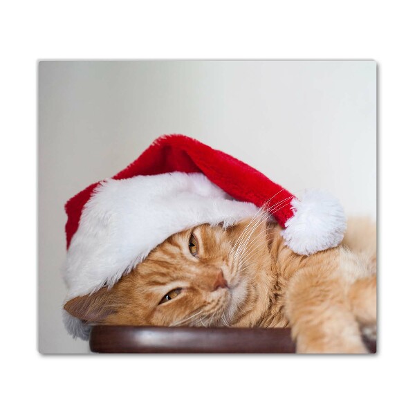 Snijplanken glas Cat Santa Hat Kerstmis