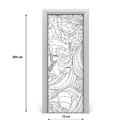 Deur sticker Zentangle achtergrond