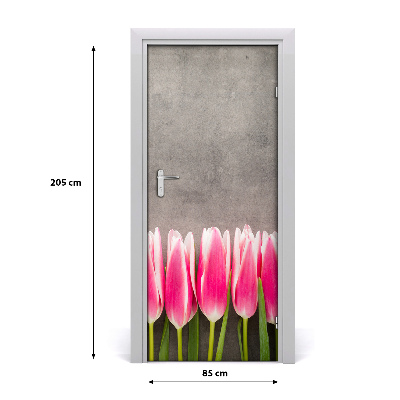 Deursticker Roze tulpen