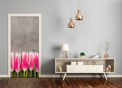 Deursticker Roze tulpen