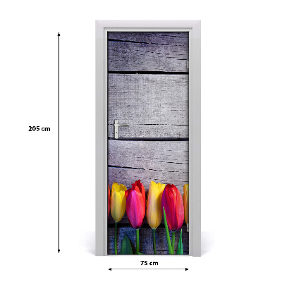 Deursticker Kleurrijke tulpen