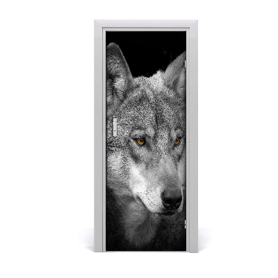 Deursticker Portret van een wolf