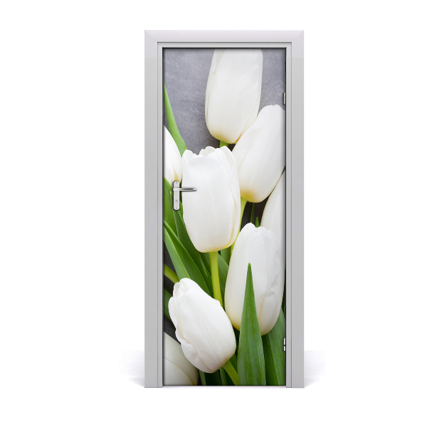 Deursticker Witte tulpen