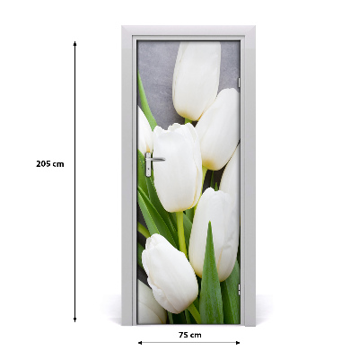 Deursticker Witte tulpen