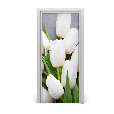 Deursticker Witte tulpen