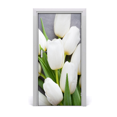 Deursticker Witte tulpen