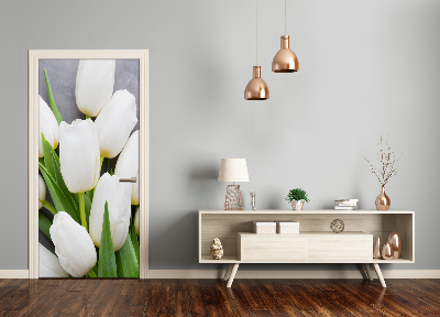 Deursticker Witte tulpen