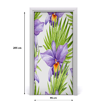 Deur sticker Orchidee en palm