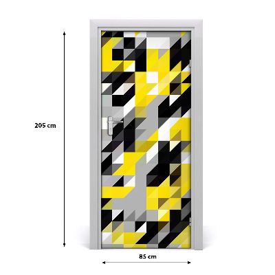 Deursticker Geometrische achtergrond