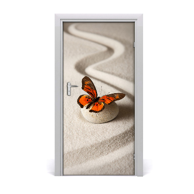 Deursticker Zen stone en butterfly