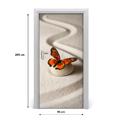 Deursticker Zen stone en butterfly