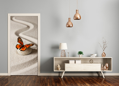 Deursticker Zen stone en butterfly