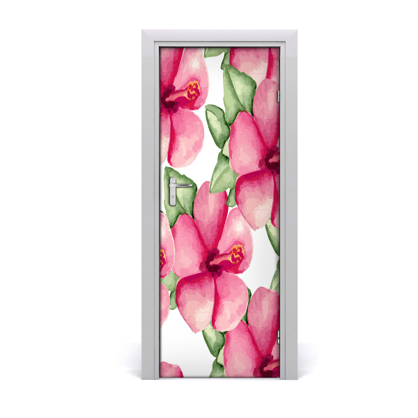 Deur sticker Tropische bloemen