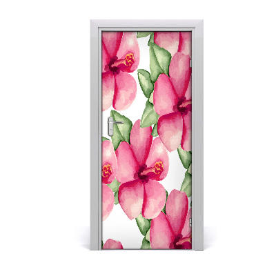 Deur sticker Tropische bloemen