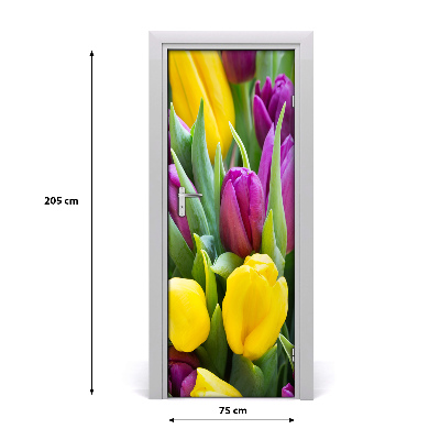 Deursticker Kleurrijke tulpen