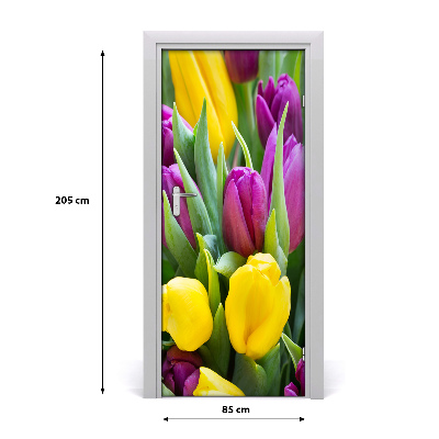 Deursticker Kleurrijke tulpen