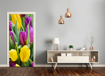 Deursticker Kleurrijke tulpen