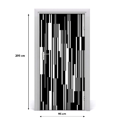 Deursticker Zwart-witte lijnen