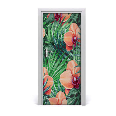 Deur sticker Orchidee en palm