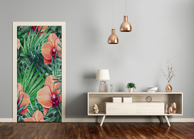 Deur sticker Orchidee en palm