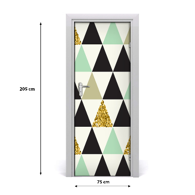 Deursticker Kleurrijke driehoeken