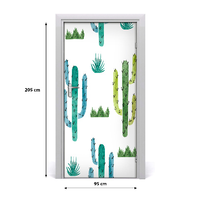 Deur sticker Cactussen