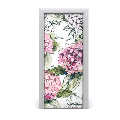 Deur sticker Hortensia