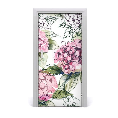 Deur sticker Hortensia