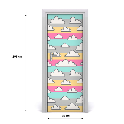 Deursticker Kleurrijke wolkenachtergrond