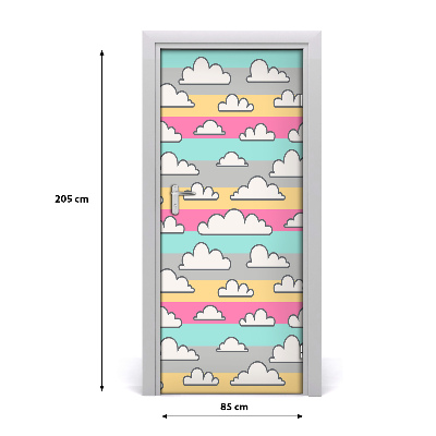 Deursticker Kleurrijke wolkenachtergrond