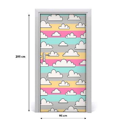 Deursticker Kleurrijke wolkenachtergrond