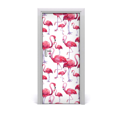 Deursticker Flamingo's