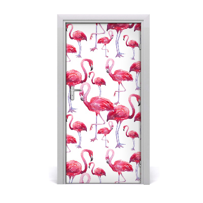 Deursticker Flamingo's