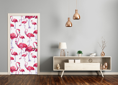 Deursticker Flamingo's