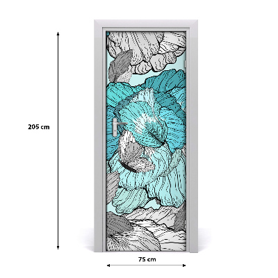 Deur sticker Bloemenpatroon