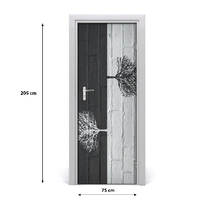Deursticker Bomen aan de muur