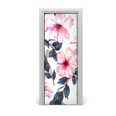 Deur sticker Hibiscus