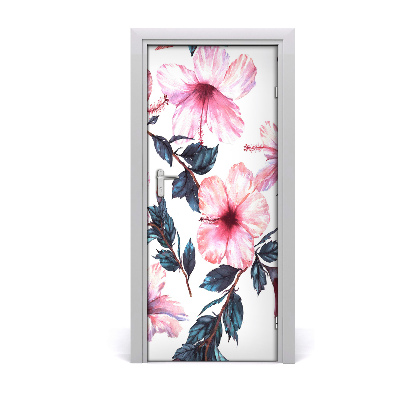 Deur sticker Hibiscus