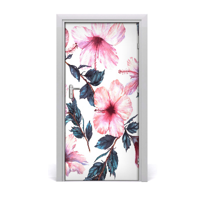 Deur sticker Hibiscus