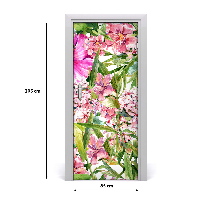 Deur sticker Tropische bloemen