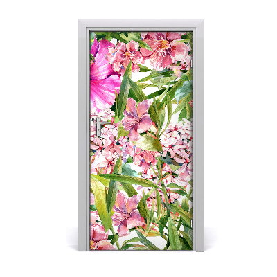 Deur sticker Tropische bloemen