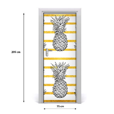 Deursticker Pineapple stripes