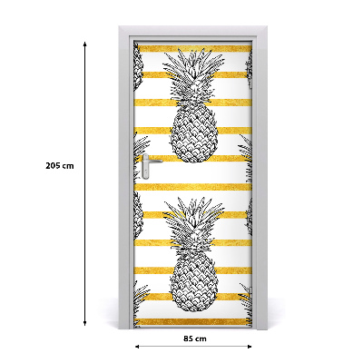 Deursticker Pineapple stripes