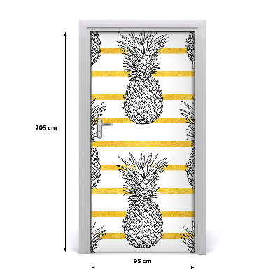 Deursticker Pineapple stripes